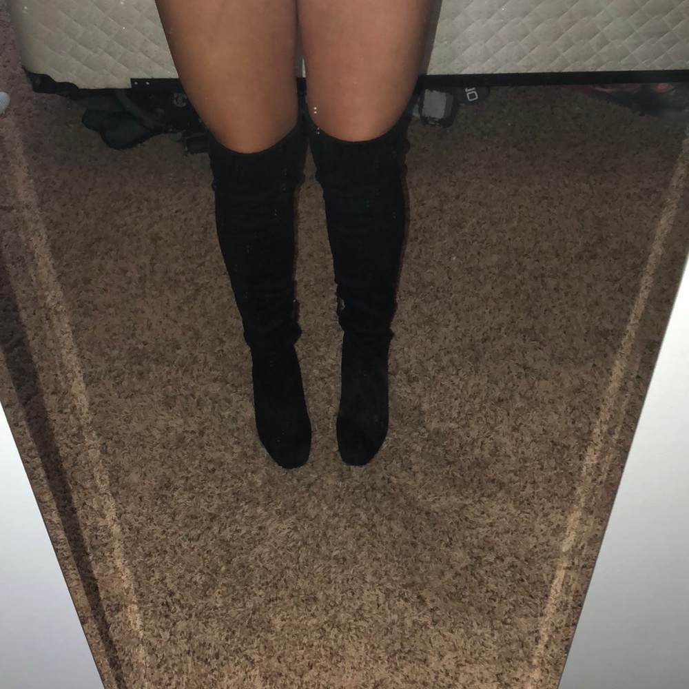 black knee high boots